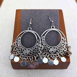 BOHO SILVER TONE DANGLERS